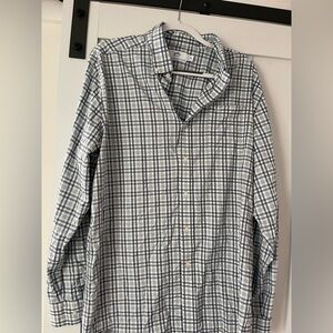 Southern Tide Men's Blue and White Plaid Shirt